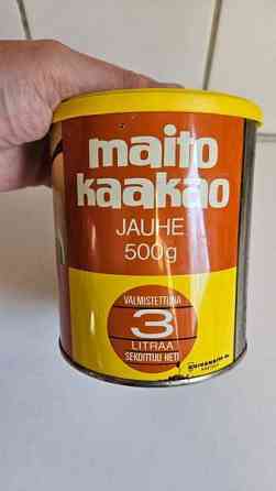 Vintage peltipurkki kaakao pelti sisustus keräily Helsinki