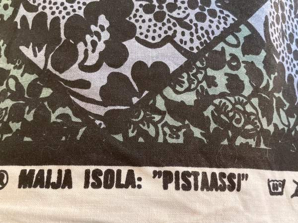 Marimekko :  Maija Isolan  " Pistaassi " , harmaasävyinen verho / pöytäliina Туусула - изображение 2