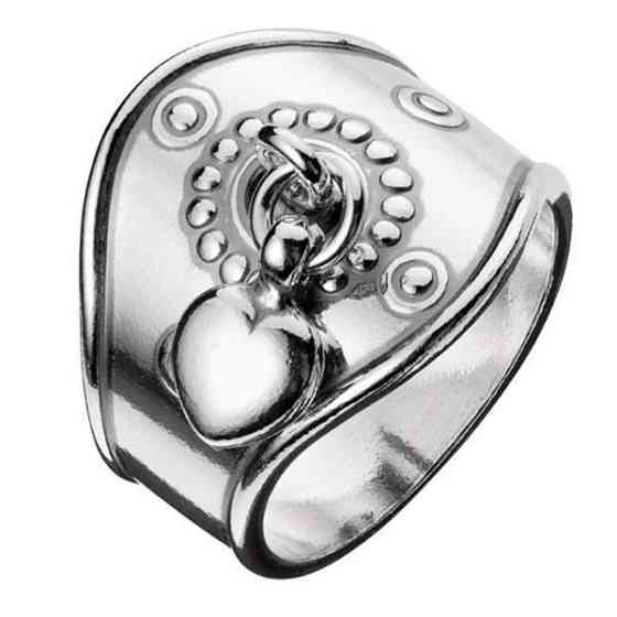 OSTETAAN Kalevala Korun hopeinen Sydänsormus, ø 19-21 Helsinki