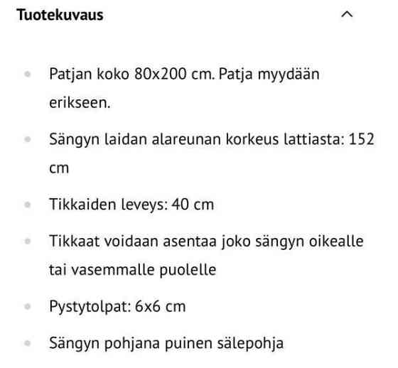 2kpl parvisänkyjä työtasoilla Раума