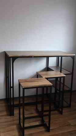 SoBuy baaripöytä hyllyillä + jakkarat Oulainen