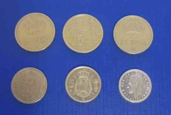 Peseta-kolikot (Espanja) 6 kpl 1975-1987 Espoo