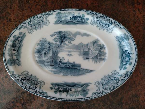 Sinikuvioitu soikea tarjoilulautanen Espoo - photo 1