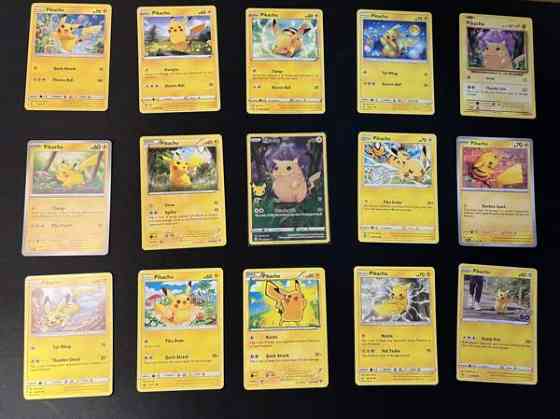 15 kpl erilaisia Pikachu Pokemon kortteja #4 Helsinki