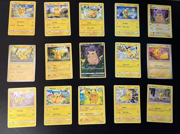 15 kpl erilaisia Pikachu Pokemon kortteja #4 Helsinki - photo 1
