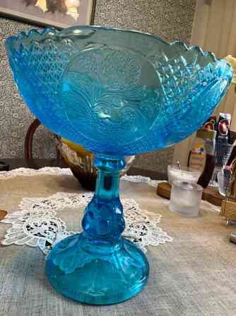 Riihimäen, turkoosin sininen iso tarjoilumalja Kirkkonummi