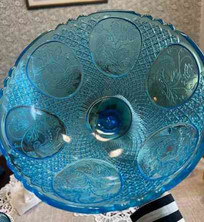 Riihimäen, turkoosin sininen iso tarjoilumalja Kirkkonummi