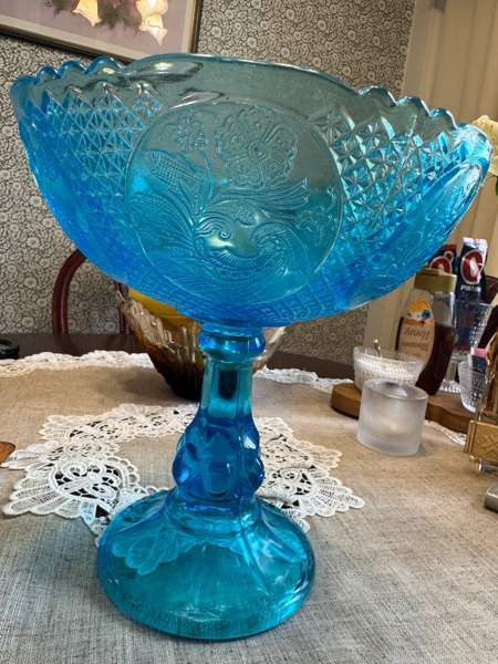 Riihimäen, turkoosin sininen iso tarjoilumalja Kirkkonummi - valokuva 5