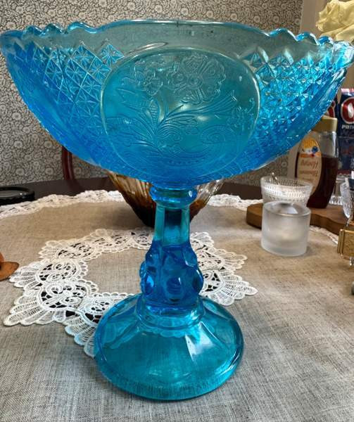 Riihimäen, turkoosin sininen iso tarjoilumalja Kirkkonummi - valokuva 1