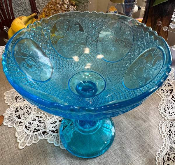 Riihimäen, turkoosin sininen iso tarjoilumalja Kirkkonummi - valokuva 3