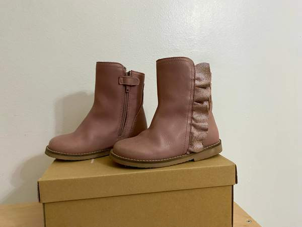 Tex-päällysteiset, villavuoriset vanhan roosan väriset nilkkurit koko 27 Helsinki – foto 1