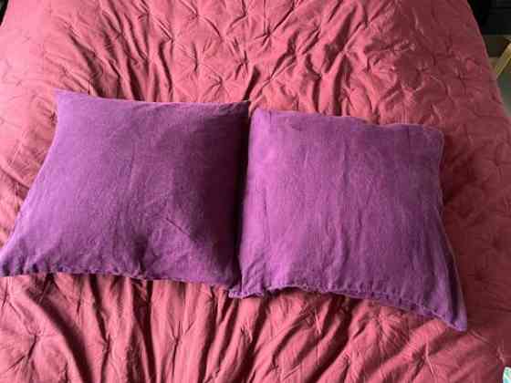 2 kpl liilat pellava koristetyynyliinat Helsinki