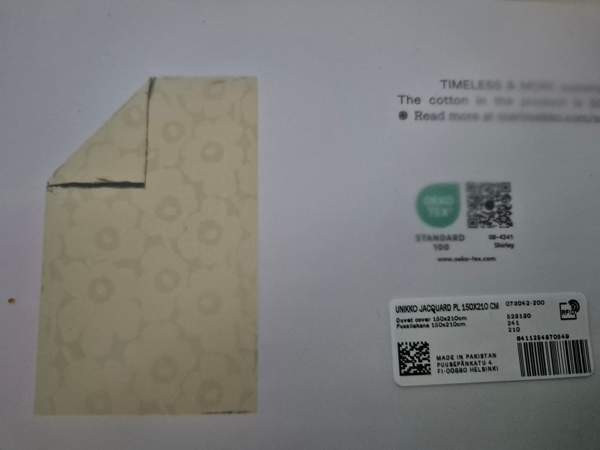 Uusi Marimekko Unikko Jacquard pussilakana 150x210cm Alajärvi - valokuva 5