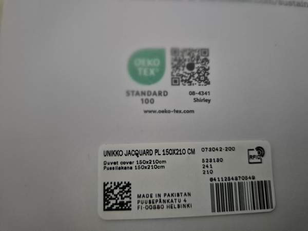 Uusi Marimekko Unikko Jacquard pussilakana 150x210cm Alajärvi - valokuva 6