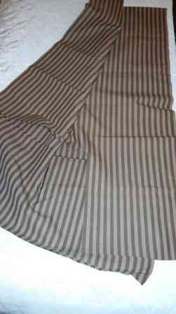 Paksuhko ruskea puuvilla-raitakangas 1,9m x 1,45m Seinaejoki