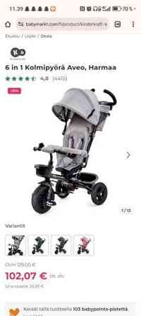 Myydään Kinder Kraft monikäyttöinen kolmipyörä Kuopio