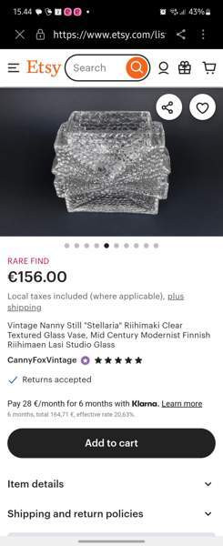 Riihimäenlasin maljakko Helsinki - valokuva 7