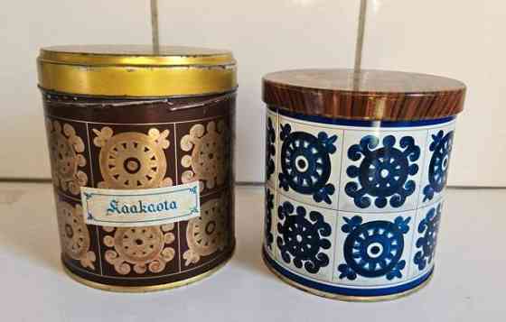 Vintage Viri kaakao peltipurkki keräily sisustus Helsinki