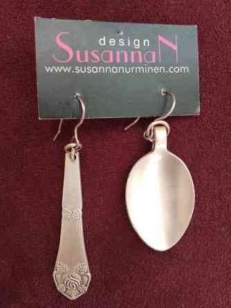 Uudet lusikka-korvakorut suojalakattu Leppävirta