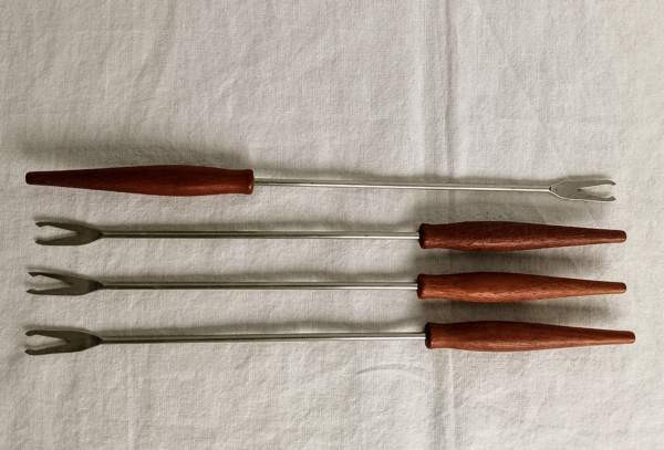 Teak-vartiset vintage fonduehaarukat Helsinki - valokuva 1