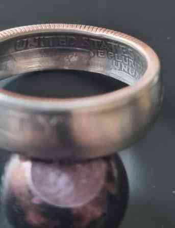 Kolikkosormus Amerikan quarter dollar. Ilmainen toimitus! Mustasaari