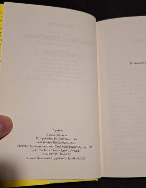 Paul Auster, Sattumuksia Brooklynissa. Kokkola - photo 4