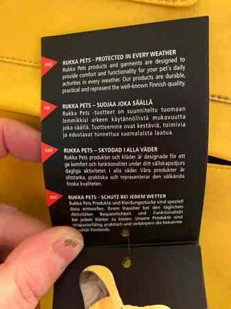 Uusi RUKKA sadetakki 45cm koiralle Helsinki