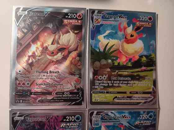 Pokemon kortit Flareon, Vaporeon ja Jolteon Mikkeli