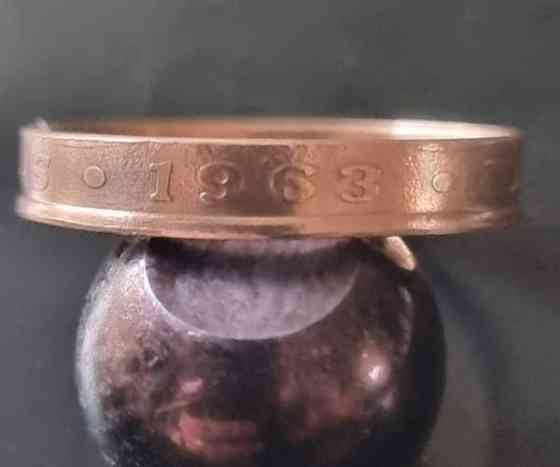 Kolikkosormus 5 penniä 1963 Ilmainen toimitus! Mustasaari