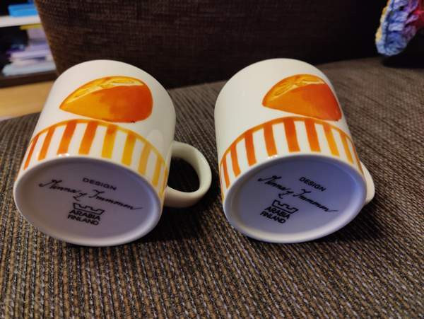 2 kpl Arabia Minna Immosen Appelsiini Teema mukeja Helsinki - photo 3