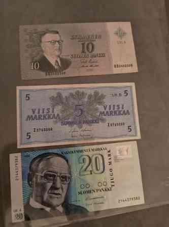 20, 10 ja 5 markan setelit Vantaa