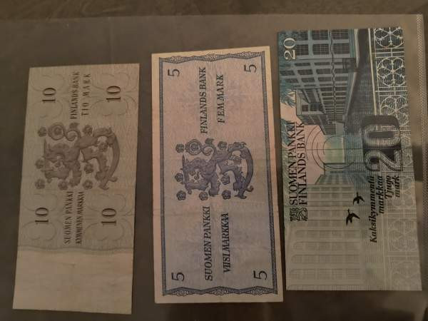 20, 10 ja 5 markan setelit Vantaa – foto 2