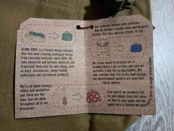 Globe Hope for WWF laukku / reppu (uusi) Helsinki