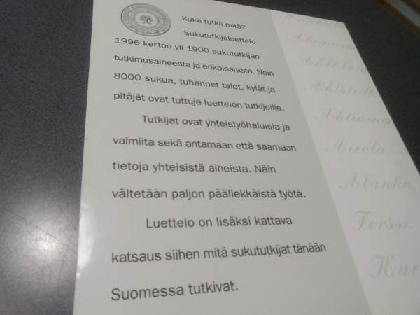 Kuka tutkii mitä? Sukututkijaluettelo 1996 Salo – foto 2