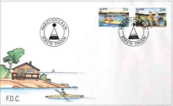 FDC / Ensipäiväkuori 4.6.1991 Ahvenanmaa Mariehamn Оулу