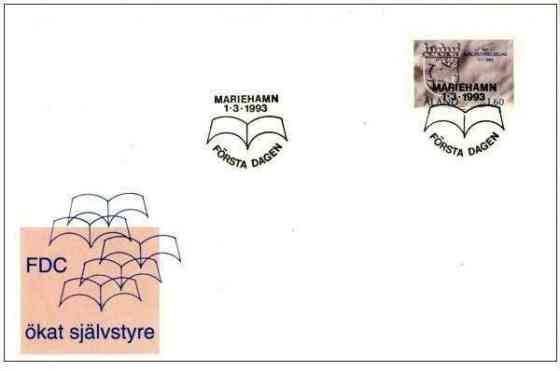 FDC/Ensipäiväkuori Åland 1.3.1993 Ökad självstyre Оулу