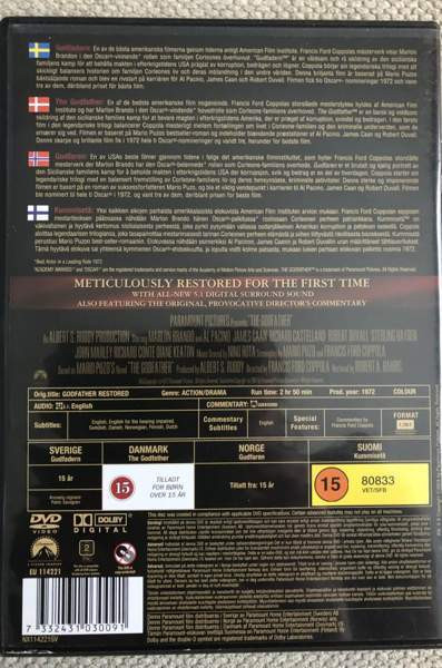 Kummisetä dvd Turku – foto 2