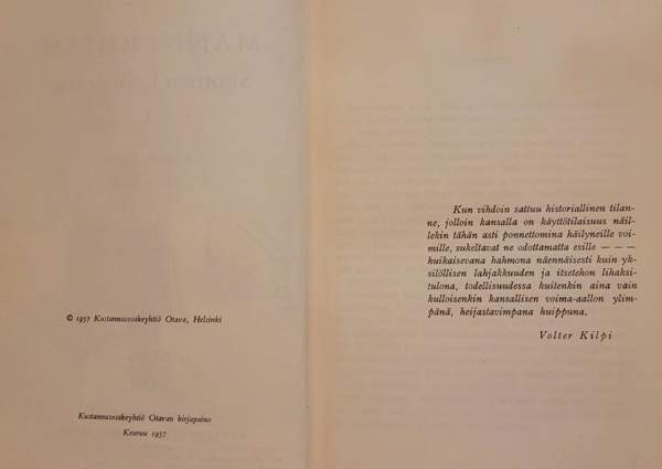 Erik Heinrichs: Mannerheim Suomen kohtaloissa I-II Helsinki - изображение 5