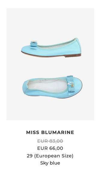 MISS BLUMARINE juhlakengät/ ballerinat koko 29 Helsinki – foto 7