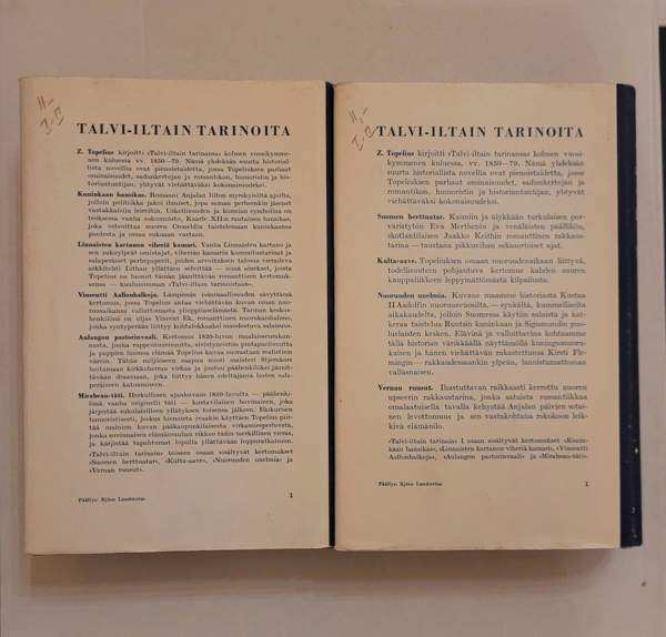 Z. Topelius: Talvi-iltain tarinoita I-II (1953) Helsinki – foto 2