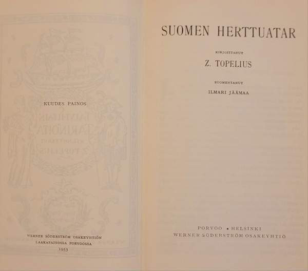 Z. Topelius: Talvi-iltain tarinoita I-II (1953) Helsinki – foto 6