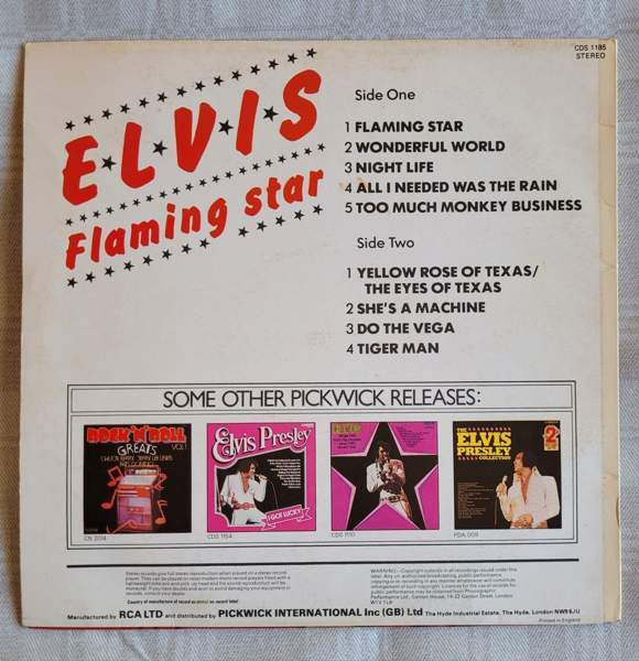 Vinyyli LP Elvis Presley: Elvis Flaming Star Helsinki - photo 2