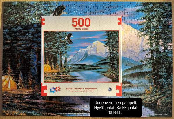 Sure Lox telttailemassa Alpeilla 500 palapeli Salo – foto 1