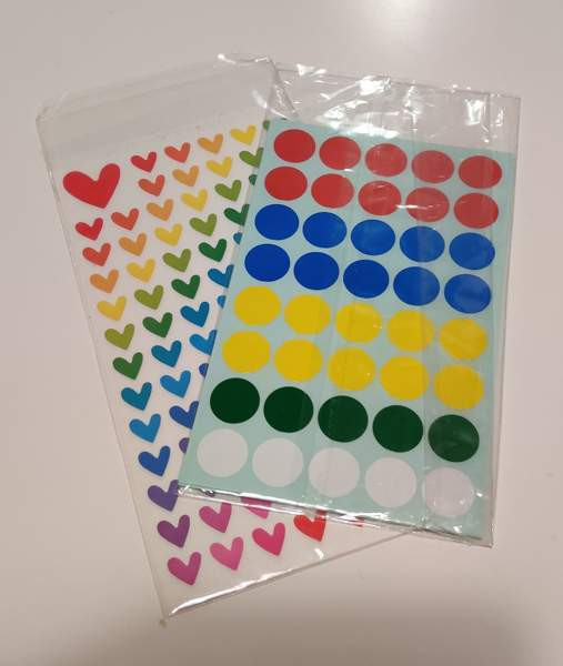 värillisiä koristetarroja sydän ja ympyrä Vaasa – foto 2