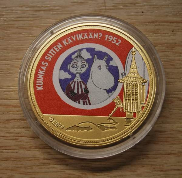 Muumi-mitali -Kuinkas sitten kävikään? (1952) kultauksella Helsinki - изображение 1