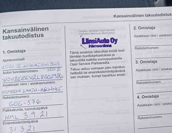 Opel Astra Хямеэнлинна